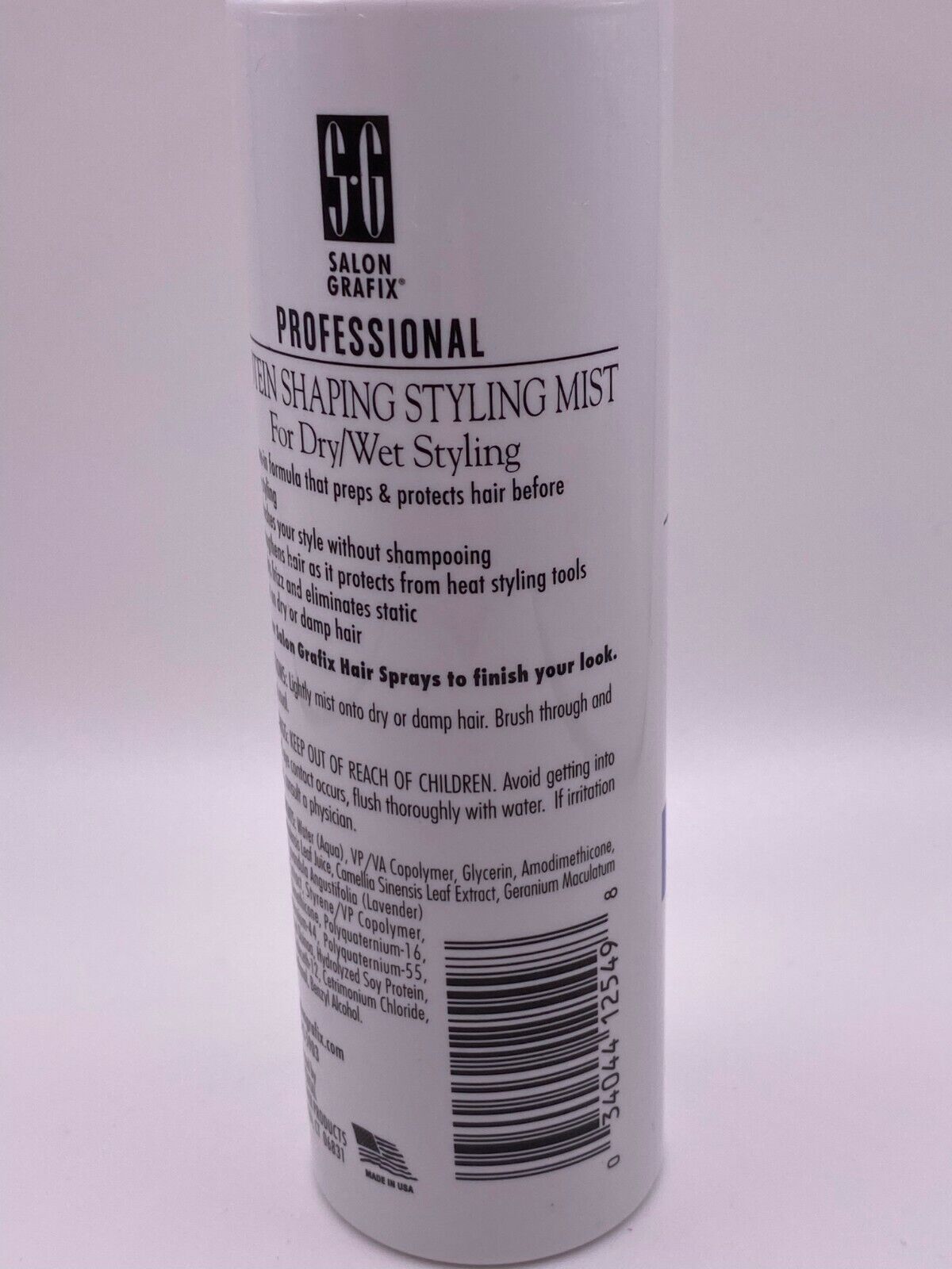 Salon Grafix Protein Shaping Styling Mist Super Hold Unscented SG 1 Bottle