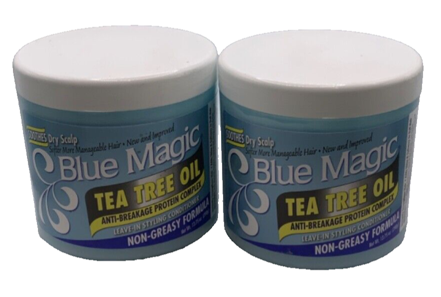 (2) Blue Magic Tea Tree Anti-Breakage Leave-In Styling Conditioner 13.75oz