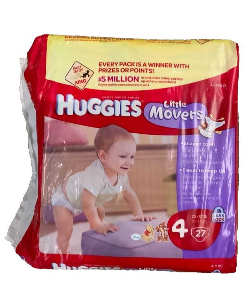 Vintage Huggies Little Movers Size 4 (27 Count)