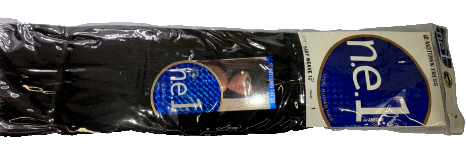 Motown Tress n.e.1 for ANYONE 100% Human Hair Yaky Weave Color 1 (12 inches)
