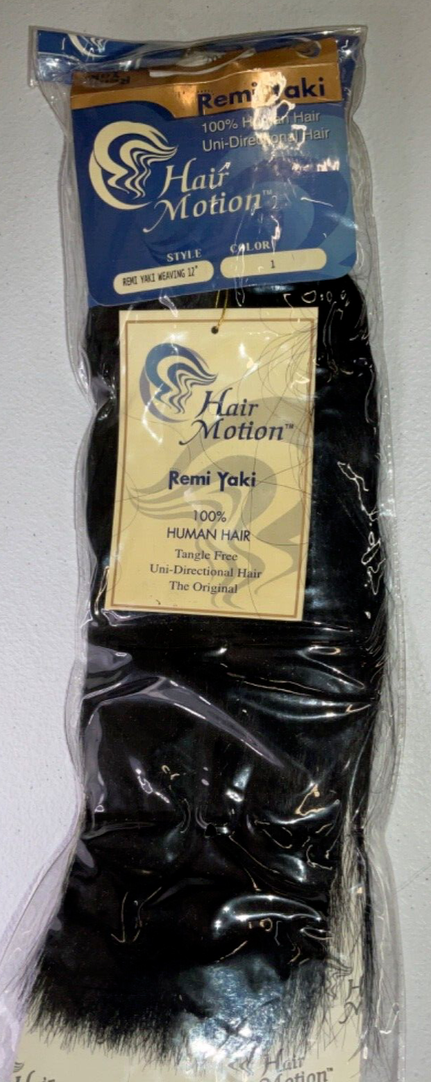 Remi Yaki Hair Motion 100% Human Hair Remi Yaki Weaving/Color 1/(12 inches)