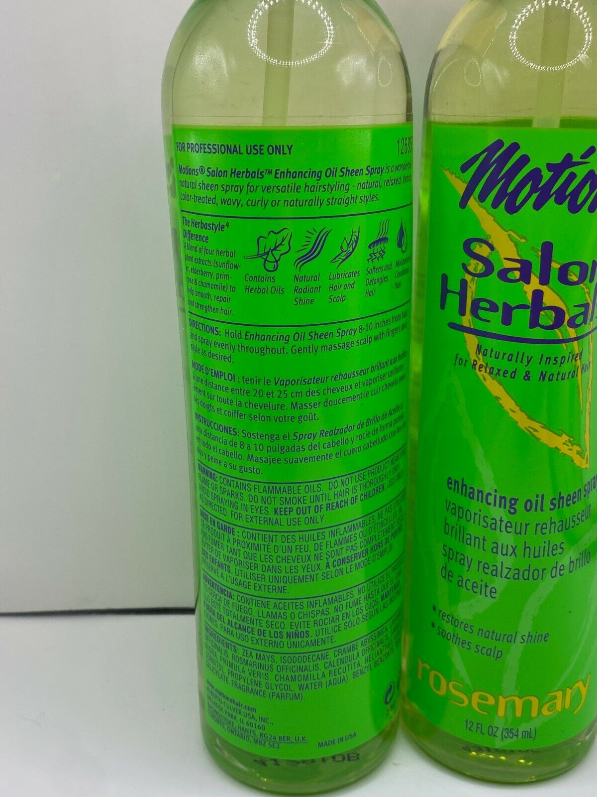 (2) Motions Salon Herbals Enhancing Oil Sheen Spray - 12 oz