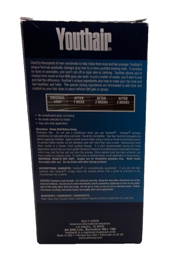 Youthair Liquid ORIGINAL FORMULA Compare To Original Grecian Formula 8oz