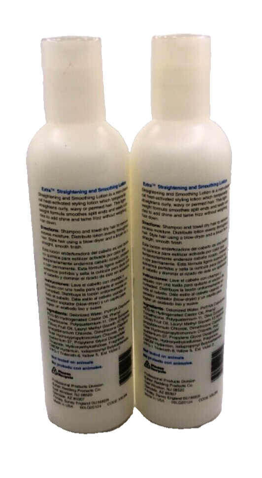 (2) Jheri Redding Extra Straightening & Smoothing Lotion Frizz Control 8oz