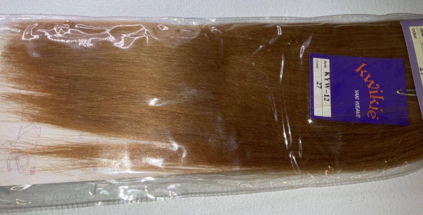 Kwikie Yaki Weave Human Hair Yaki Weave/Color 27/ (12-14 inches)