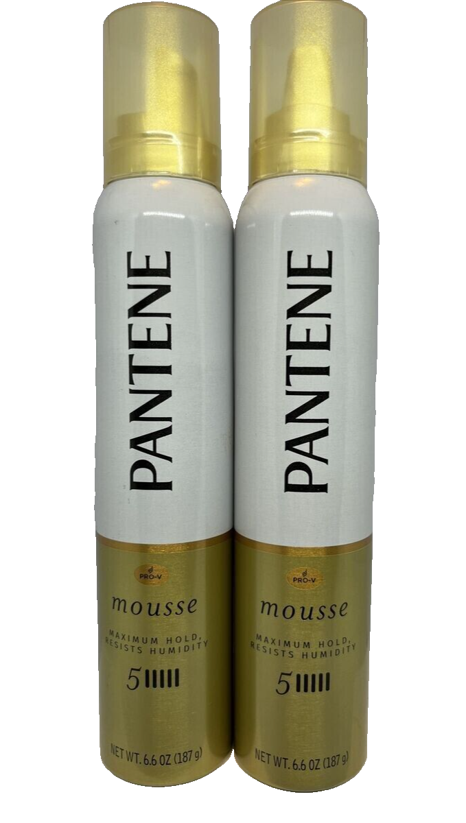 (2) Pantene Mousse 5 Maximum Hold Resists Humidity 6.6 oz