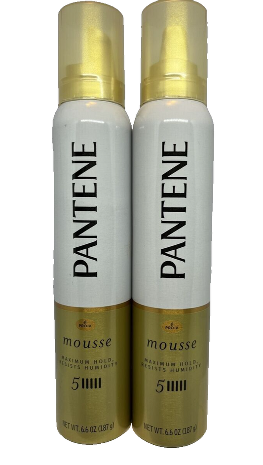 (2) Pantene Mousse 5 Maximum Hold Resists Humidity 6.6 oz