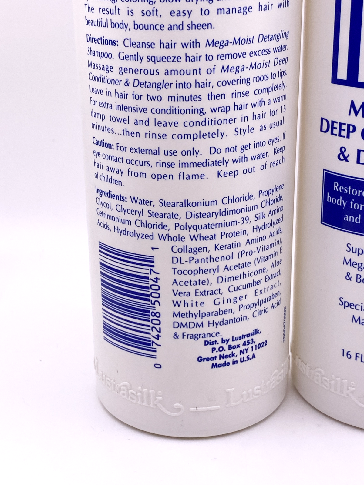 (2) Lustrasilk Moisture Max Mega Moist Detangling Shampoo Relaxed Formula 16 oz