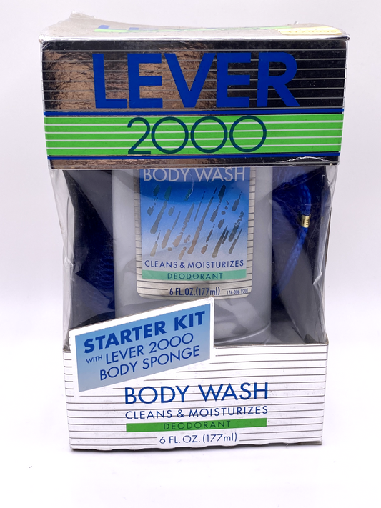 Vintage 1995 Discontinued Lever 2000 Deodorant Body Wash 12fl Oz And Sponge NEW