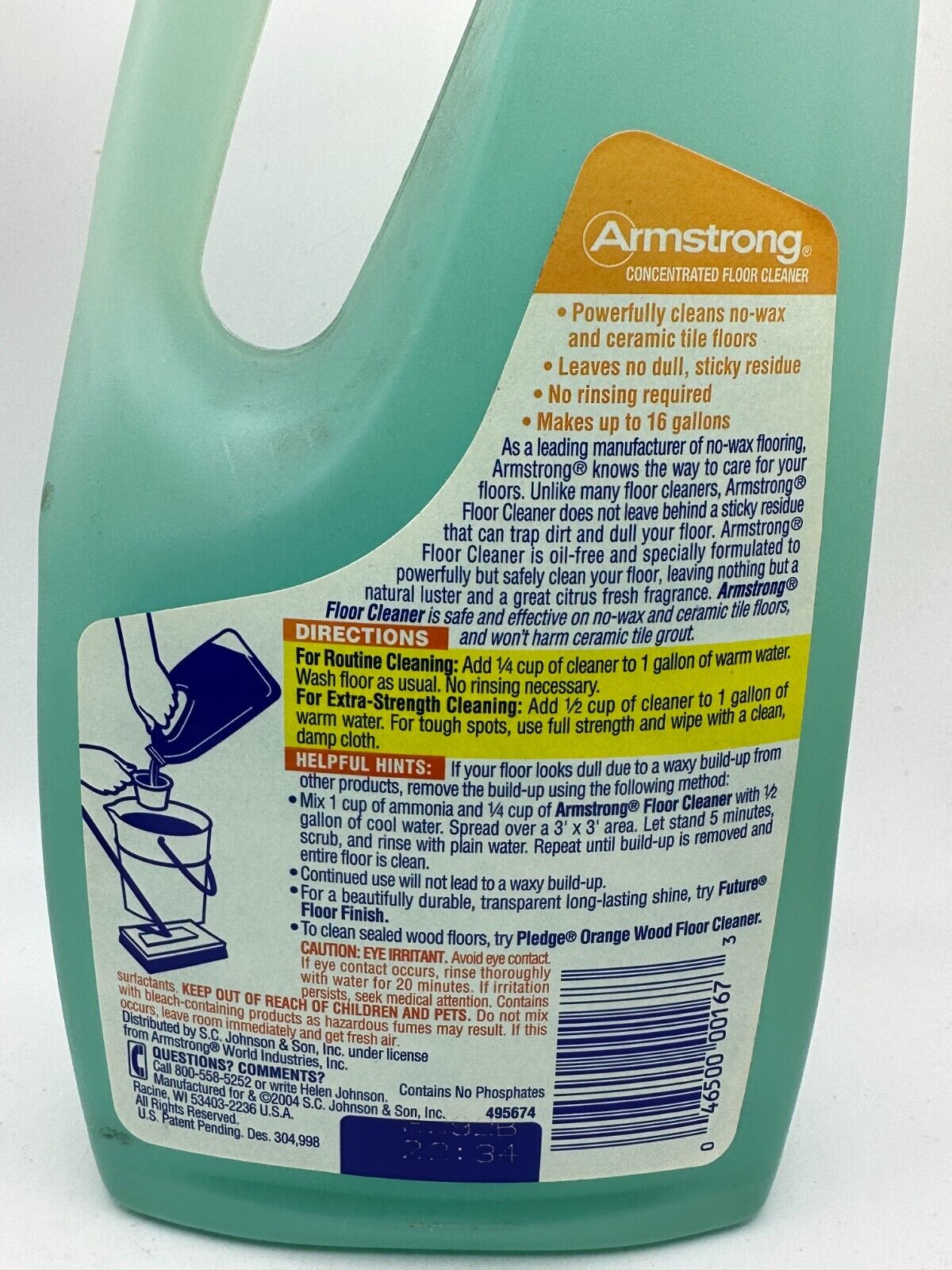 Armstrong Floor Cleaner No Sticky Residue SC Johnson 32oz Citrus Fresh VERY RARE