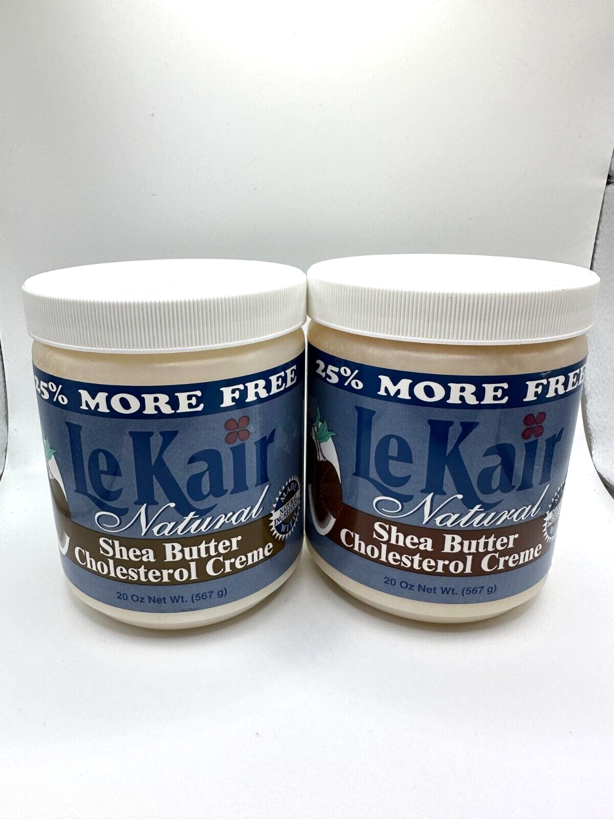 (2) Lekair Natural Shea Butter Cholesterol Creme - 20 fl oz