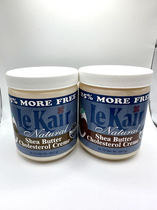 (2) Lekair Natural Shea Butter Cholesterol Creme - 20 fl oz