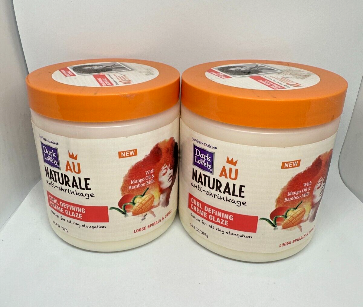 Dark and Lovely Au Natural Curl Defining Creme Glaze 14 oz (Pack of 2)