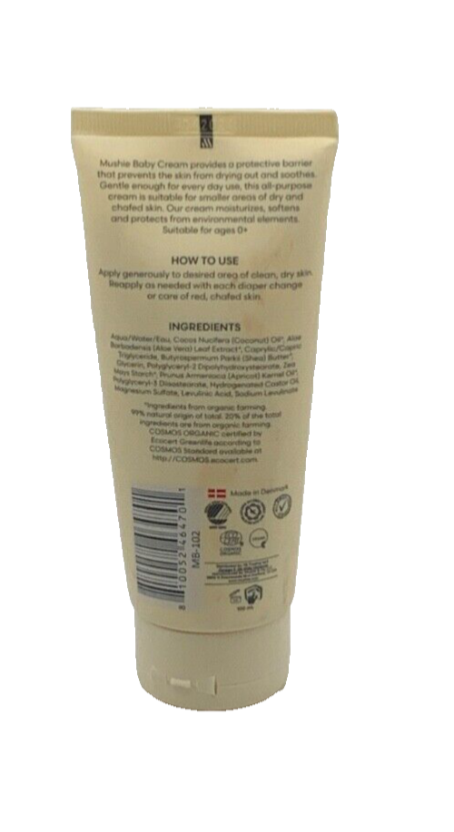 Mushie Baby Cream Fragrance Free Naturally Derived Ingredients 3.38oz