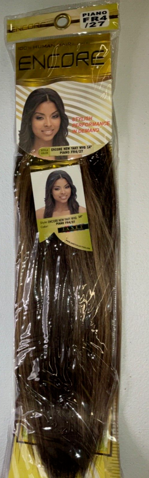 Encore 100% Human Hair New Yaky WVG Color Piano FR4/27 (14 inches)