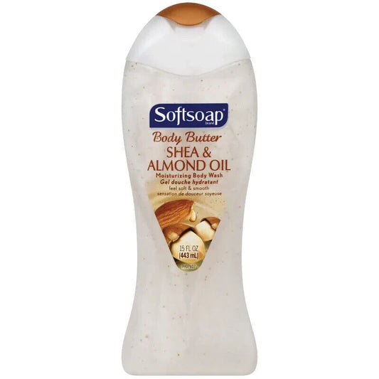 Softsoap Body Butter Shea & Almond Oil Moisturizing Body Wash, 15 fl oz