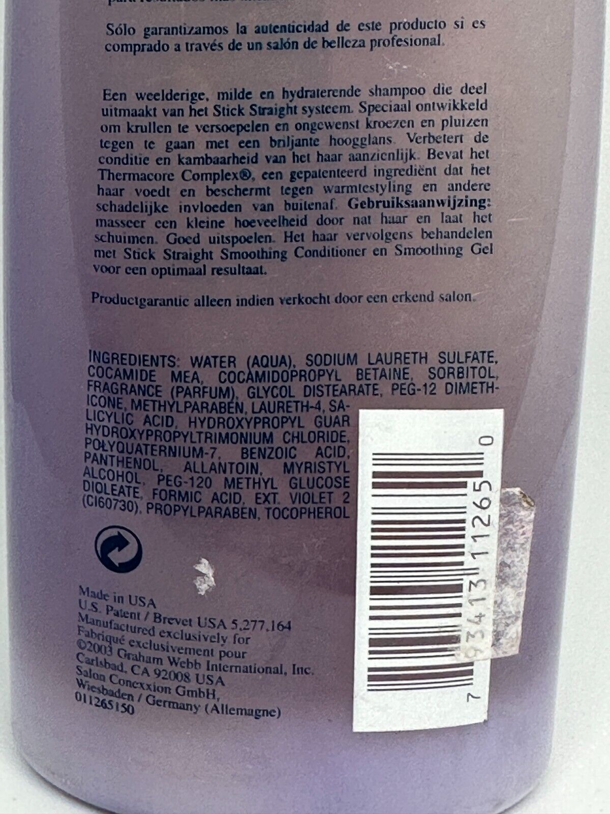 Graham Webb Stick Straight Smoothing Shampoo - 11 fl oz