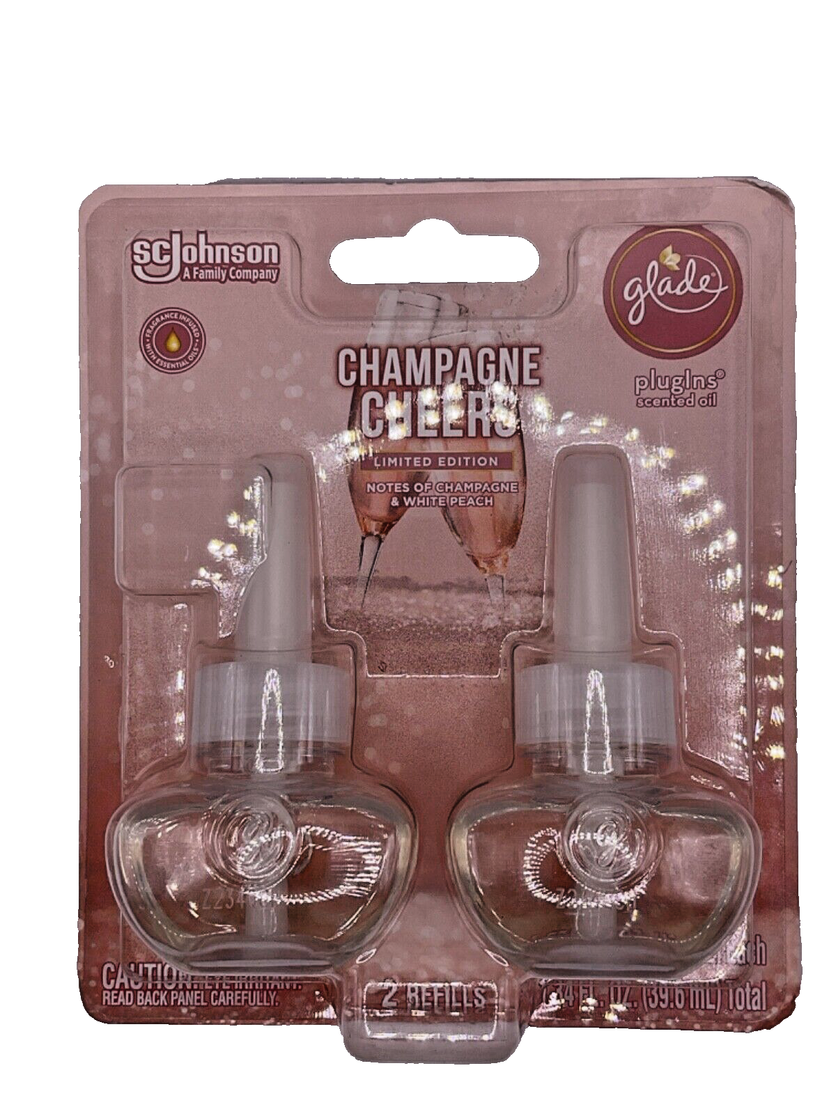 Glade CHAMPAGNE CHEERS Scented Oils Plugins 2 Refills In Pack Air Freshener