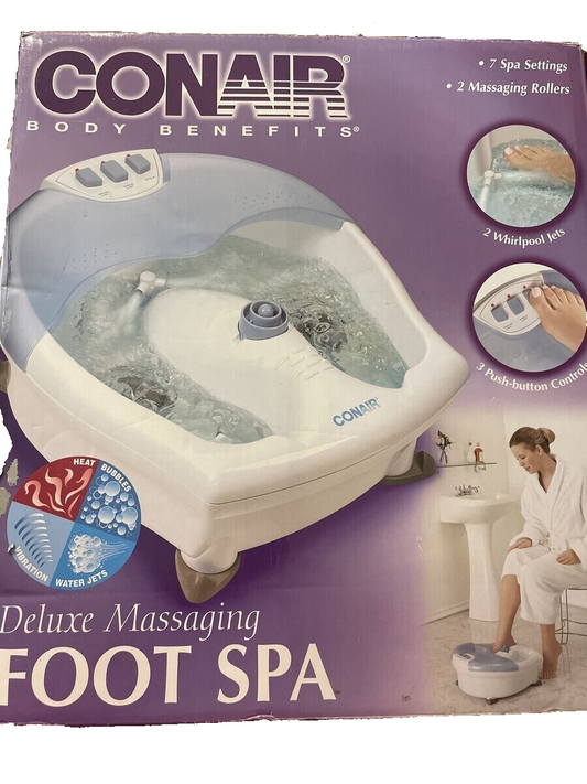 Foot Spa Water Heat Massage Scrubbing Buffing Conair Body Benefits Open Box New