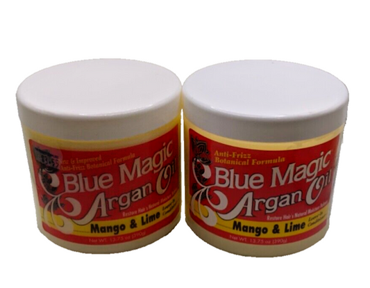 (2) Blue Magic Argan Oil Mango and Lime Leave-In Conditioner 13.75 oz