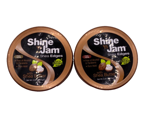 (2 Pack) Shine N Jam Shea Edges Firm Hold 2.25oz