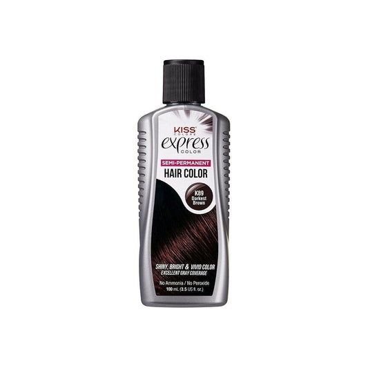 Kiss Express Color Semi-Permanent Hair Color K89 Darkest Brown 3.5 oz