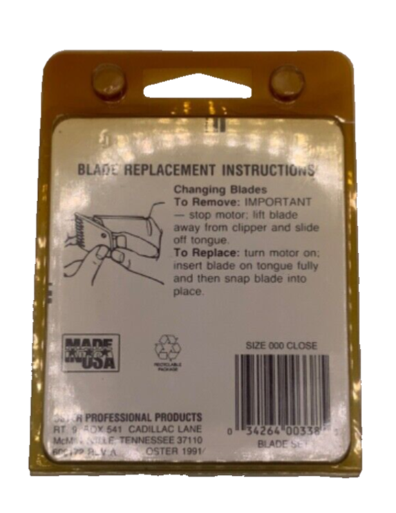 Oster Accessory Blade For #616 Models (Size 000 1/100" 0.25mm 914-62