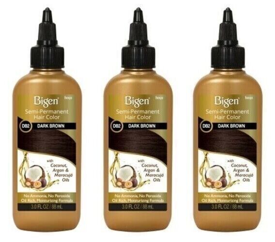 (3 Pack) Bigen Semi-Permanent Hair DB2 Color Dark Brown Rich Moisturizing 3 oz