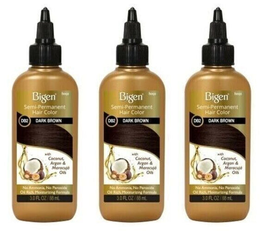 (3 Pack) Bigen Semi-Permanent Hair DB2 Color Dark Brown Rich Moisturizing 3 oz