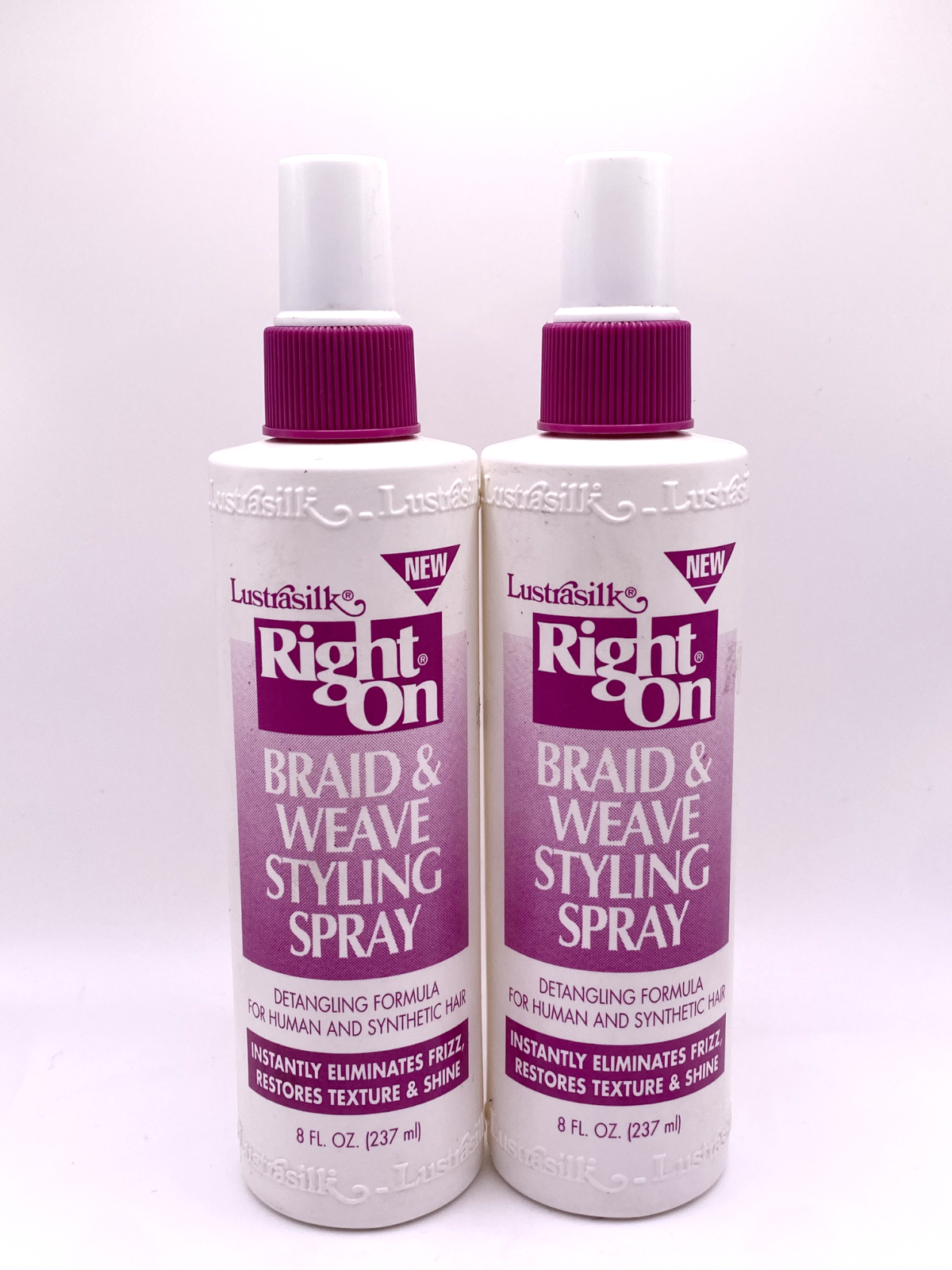 (2) Lustrasilk Right On Braid & Weave Styling Spray Detangling Formula 8 fl oz
