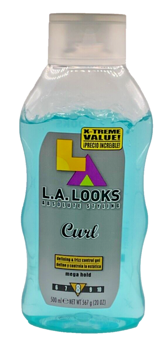 LA Looks Curl Level 8 Mega Hold Hair Gel 20 Oz Styling Frizz Control Defining