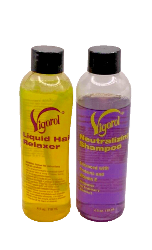 Vigorol Liquid Hair Relaxer & Neutralizing Shampoo 4oz *NO BOX