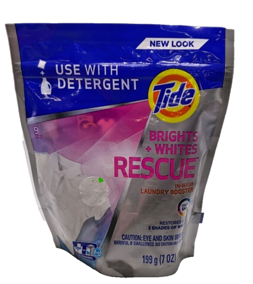 Tide Brights+Whites Rescue In-Wash Laundry Booster / 9 Pacs / 7oz