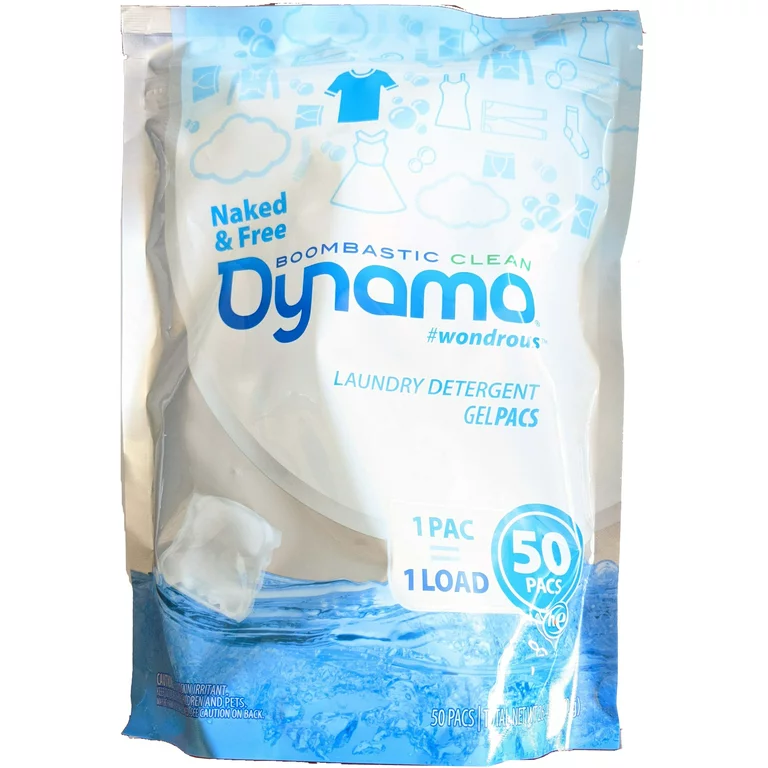 Dynamo Naked & Free Laundry Gel Pacs 50 count 1 bag new