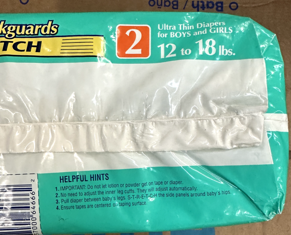 Vintage 1997 LUVS Ultra Leakguards Stretch Ultra Thin Diapers Size 2 - 34 ct