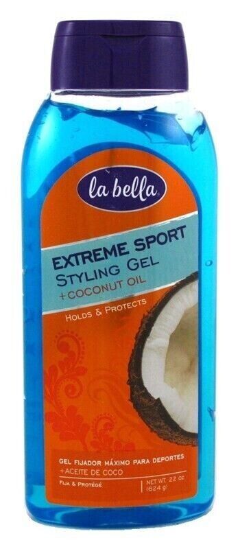 La Bella Extreme Sport Styling Gel Coconut Oil Holds Protects 22 Oz New