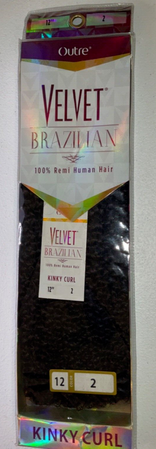 Outre Velvet Brazilian 100% Remi Human Hair Kinky Curl/Color 2/ (12 inches)