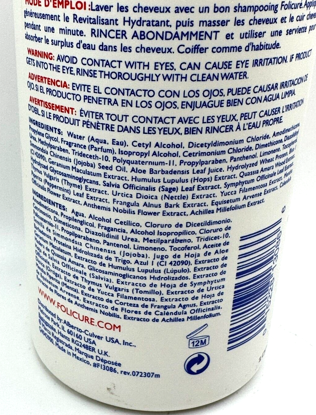 Folicure Moisturizing Conditioner 32 oz for Fuller, Thicker Hair. NEW.