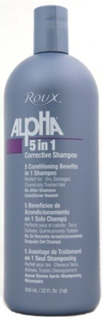 Roux Alpha 5 In 1 Corrective Shampoo Dry Damaged Hair Chemically Treated 32 oz