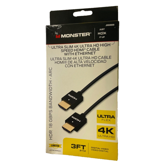 Monster Ultra Slim 4K Ultra HD High Speed HDMI Cable With Ethernet