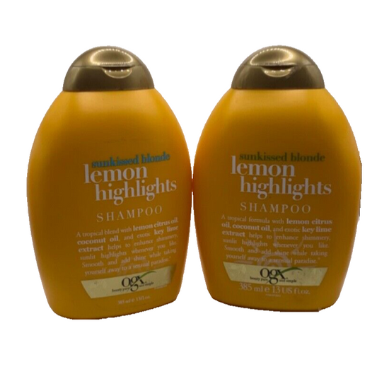 (2) OGX Sunkissed Blonde Lemon Highlights Shampoo 13 Oz