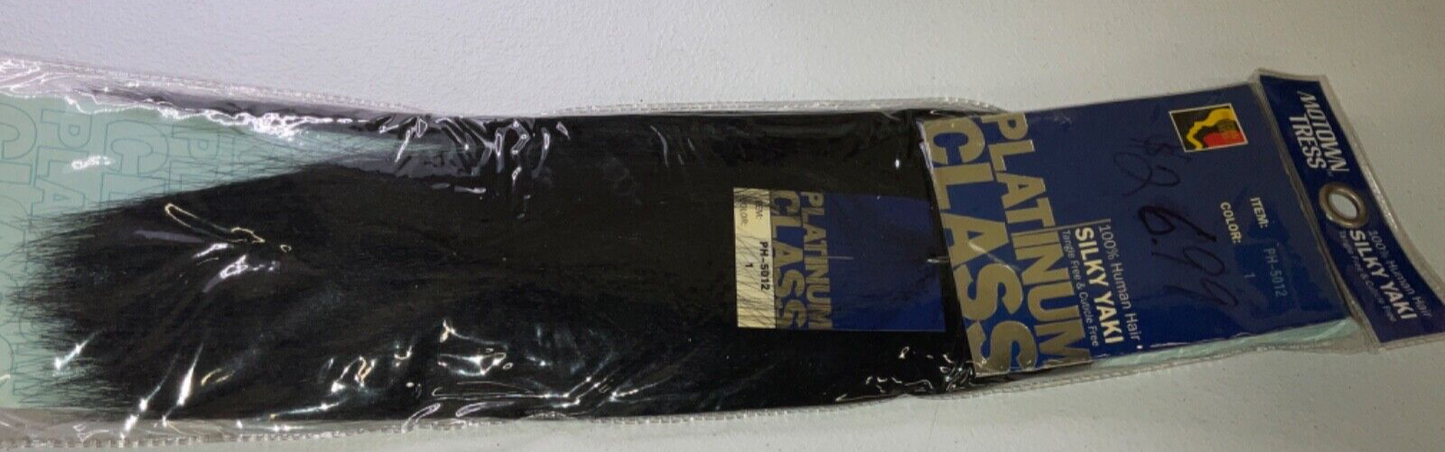 Motown Tress 100% Human Hair Silky Yaki Platinum Class PH-5012/Color 1