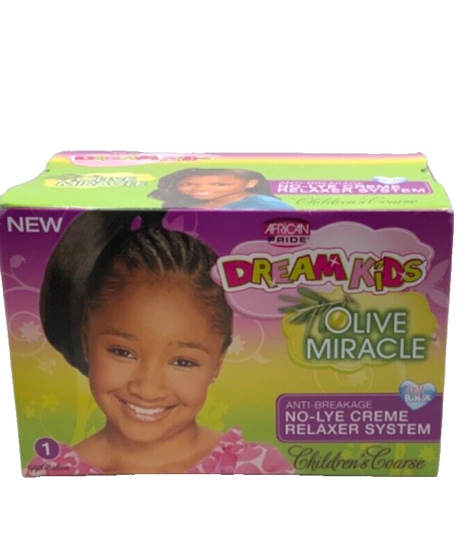 African Pride Dream Kids Olive Miracle No Lye Creme Relaxer Application Coarse