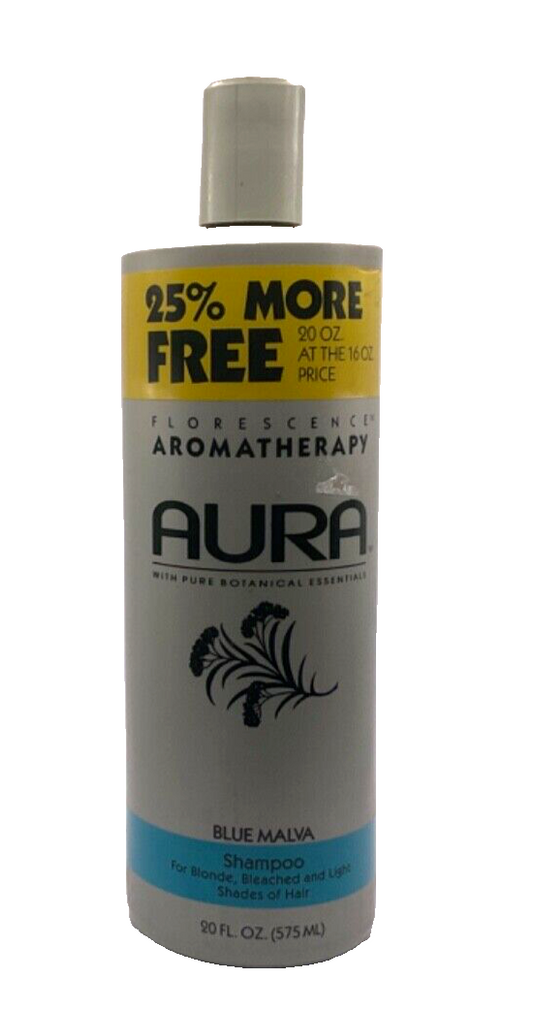 Aura Blue Malva Shampoo For Blonde Bleached Hair / 20 oz BONUS SIZE