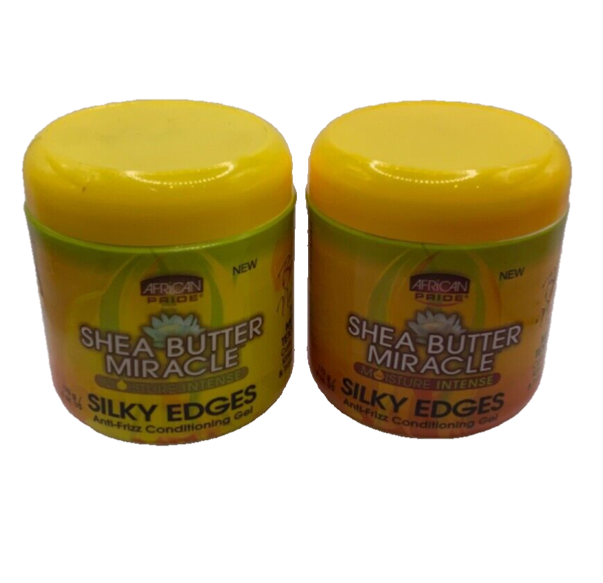 (2 Pack) African Pride Shea Butter Miracle Silky Edges Conditioning Gel 6oz