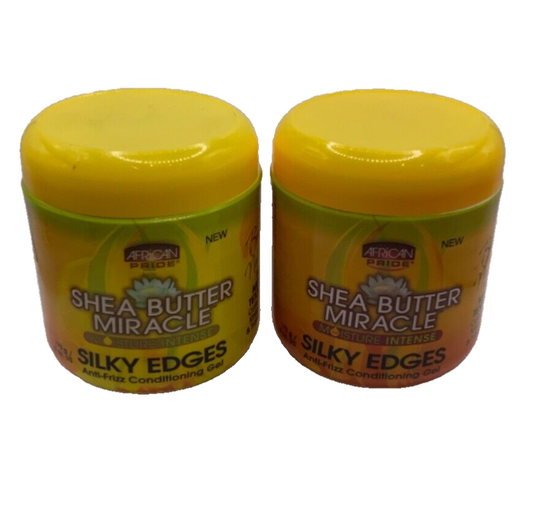 (2 Pack) African Pride Shea Butter Miracle Silky Edges Conditioning Gel 6oz