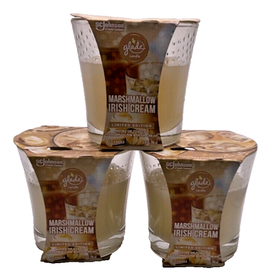 (3 Pack) Glade Candle Limited Edition Marshmellow Irish Cream/3.4 oz