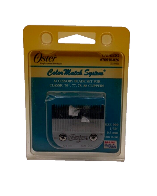 Oster Accessory Blade Set Classic 76/77/78/88 Clippers (Size 000) 1/50” 0.5mm