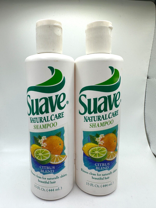 (2) Vintage Suave Natural Care Shampoo Citrus Blend 15 oz New Old Stock