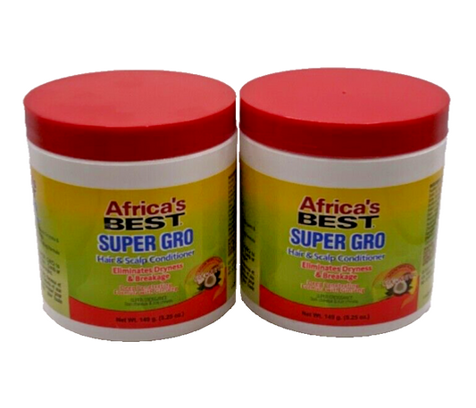 (2) Africa’s Best Super Gro Hair & Scalp Conditioner 5.25oz